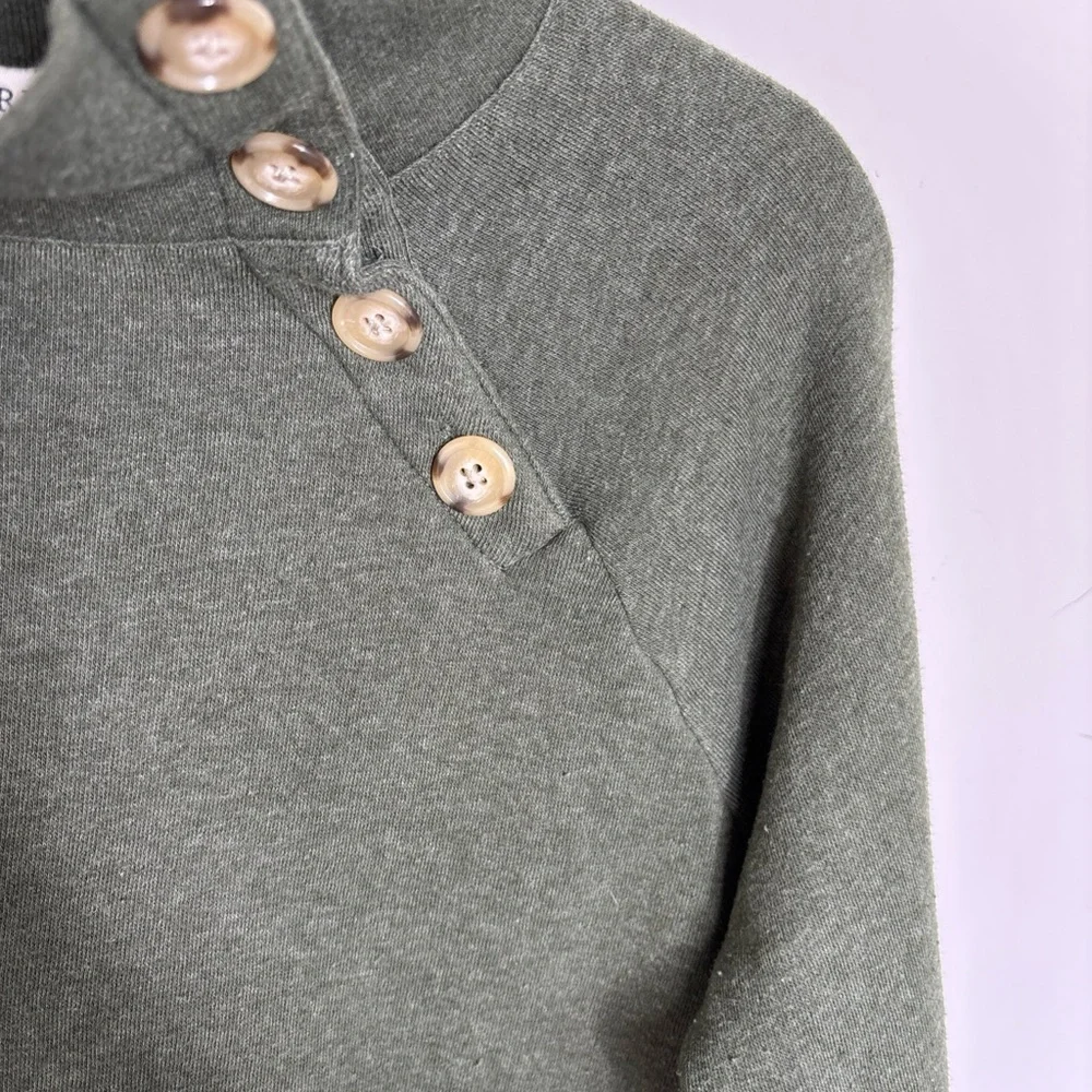 BN1 J. Crew Fleece Sweater Sage Green Oversized Pullover Cotton‎ Blend XS